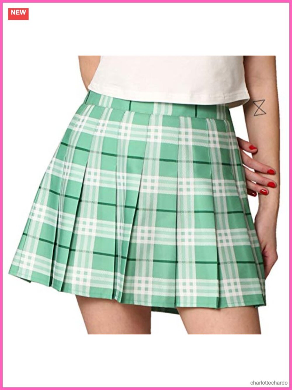 High Waist Pleated Mini Skirt with Inner Shorts